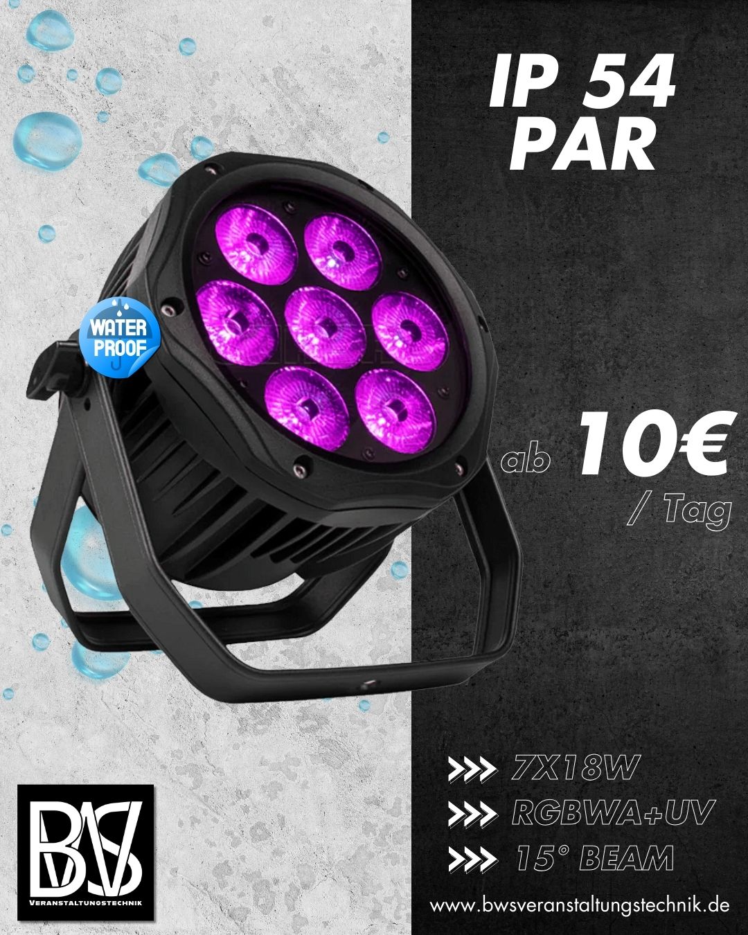 Outdoor Par - Wetterfeste LED-Beleuchtung für Außenveranstaltungen